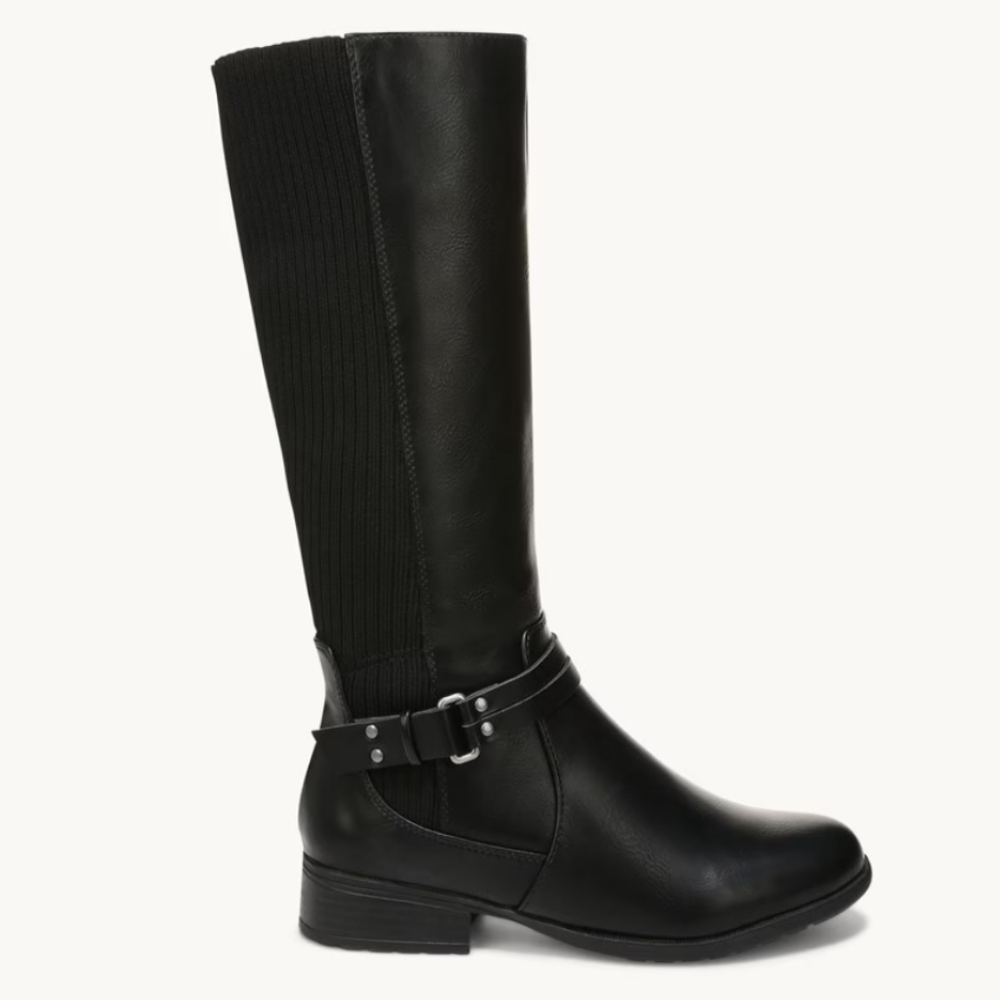 LifeStride Soft System Women's X-Anita Riding Boot Black Faux Leather size 8.5